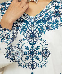 2PC - Embroidered Cambric Suit - Kross Kulture 