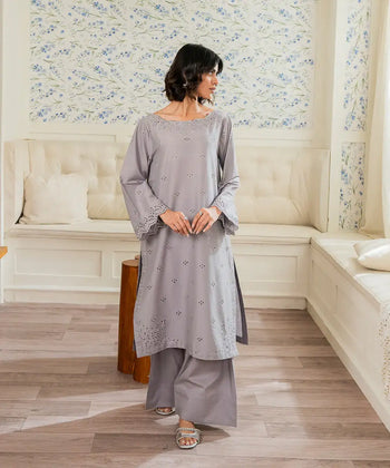 2PC - Embroidered Cotton Silk - Kross Kulture 