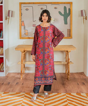 2PC - Digital Printed Silk Lawn Suit - Kross Culture 