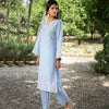 2Pc - Embroidered Striped Lawn Cotton Suit