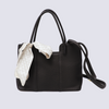 Textured Bag With Scarf Accent