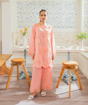 2PC - Embroidered Cotton Silk Suit - Kross Kulture 