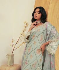 3PC - Embroidered Cambric Suit - Kross Kulture 