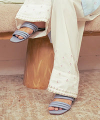 2PC - Embroidered Self Textured Suit - Kross Kulture 
