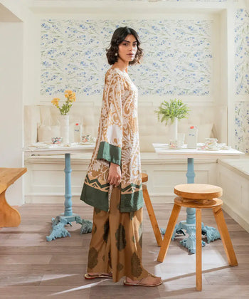 2PC - Digital Printed Silk Lawn Suit - Kross Kulture 