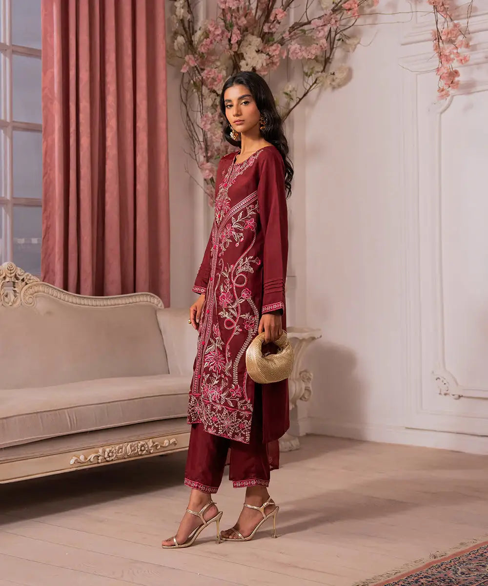 3PC - Embroidered Viscose Suit - Kross Kulture 