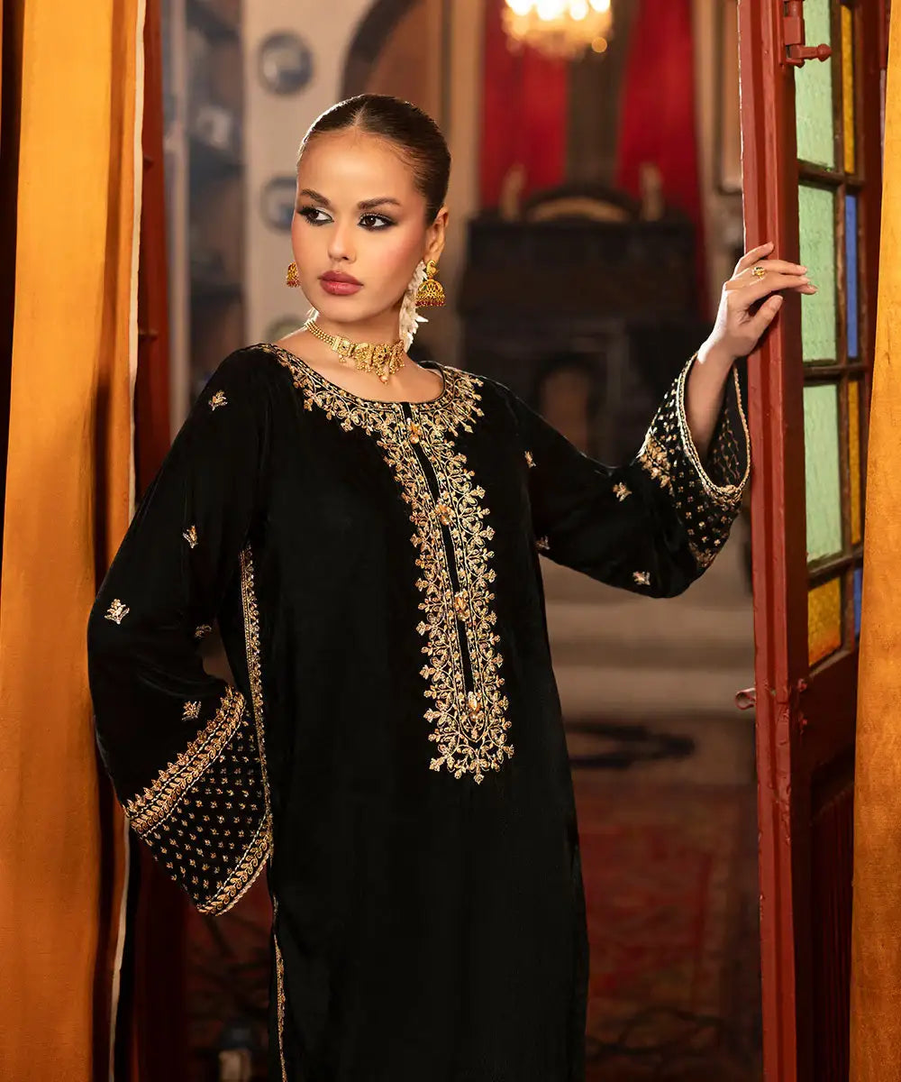Embroidered Velvet Shirt - Kross Kulture 
