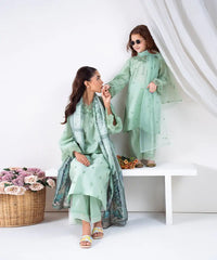 3PC - Embroidered Silk Lawn Suit - Kross Kulture 