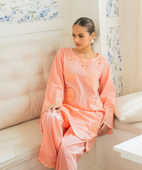 2PC - Embroidered Cotton Silk Suit - Kross Kulture 