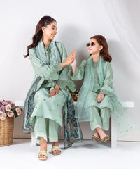 3PC - Embroidered Silk Lawn Suit - Kross Kulture 