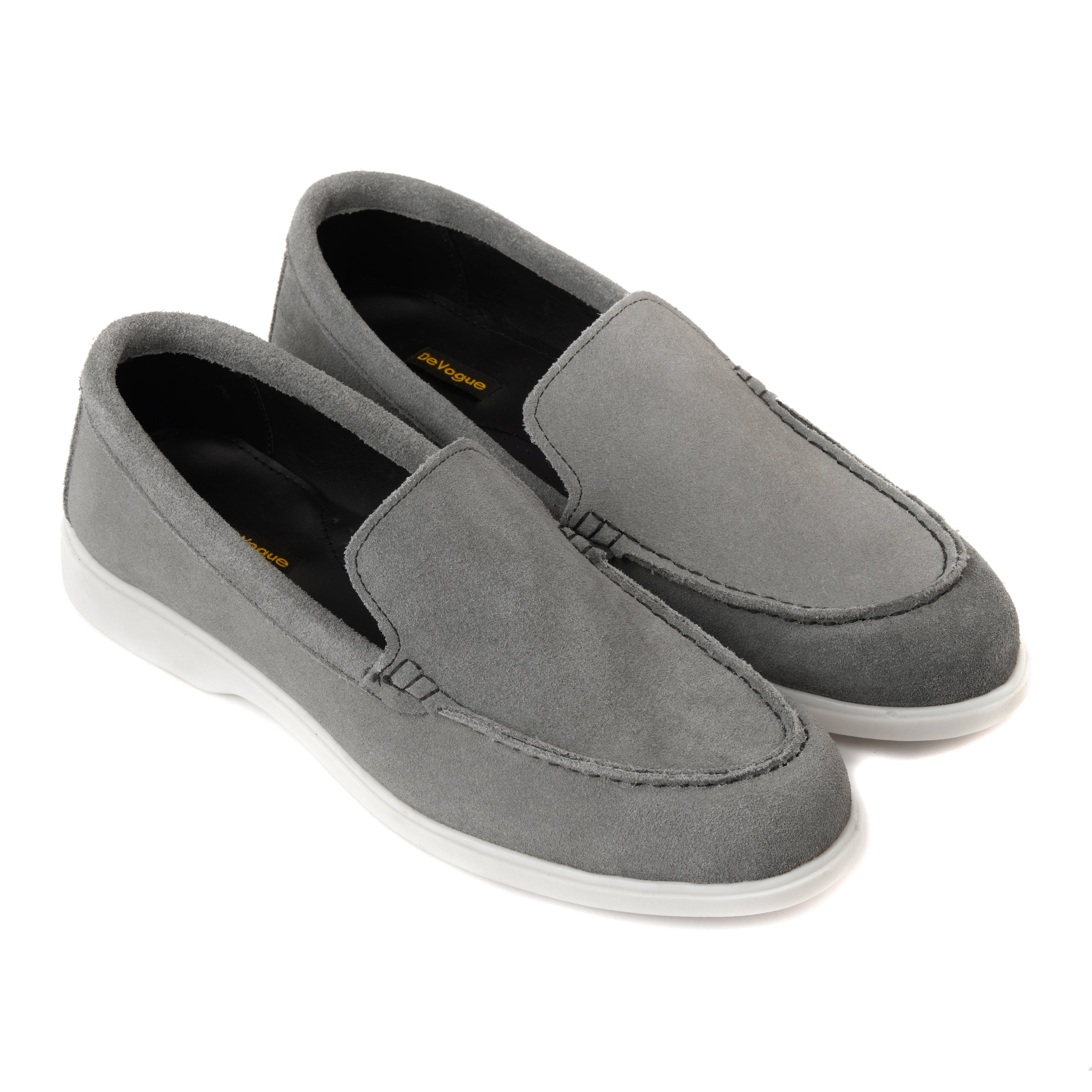 LP-01 Grey loafers with white sole - DeVogue