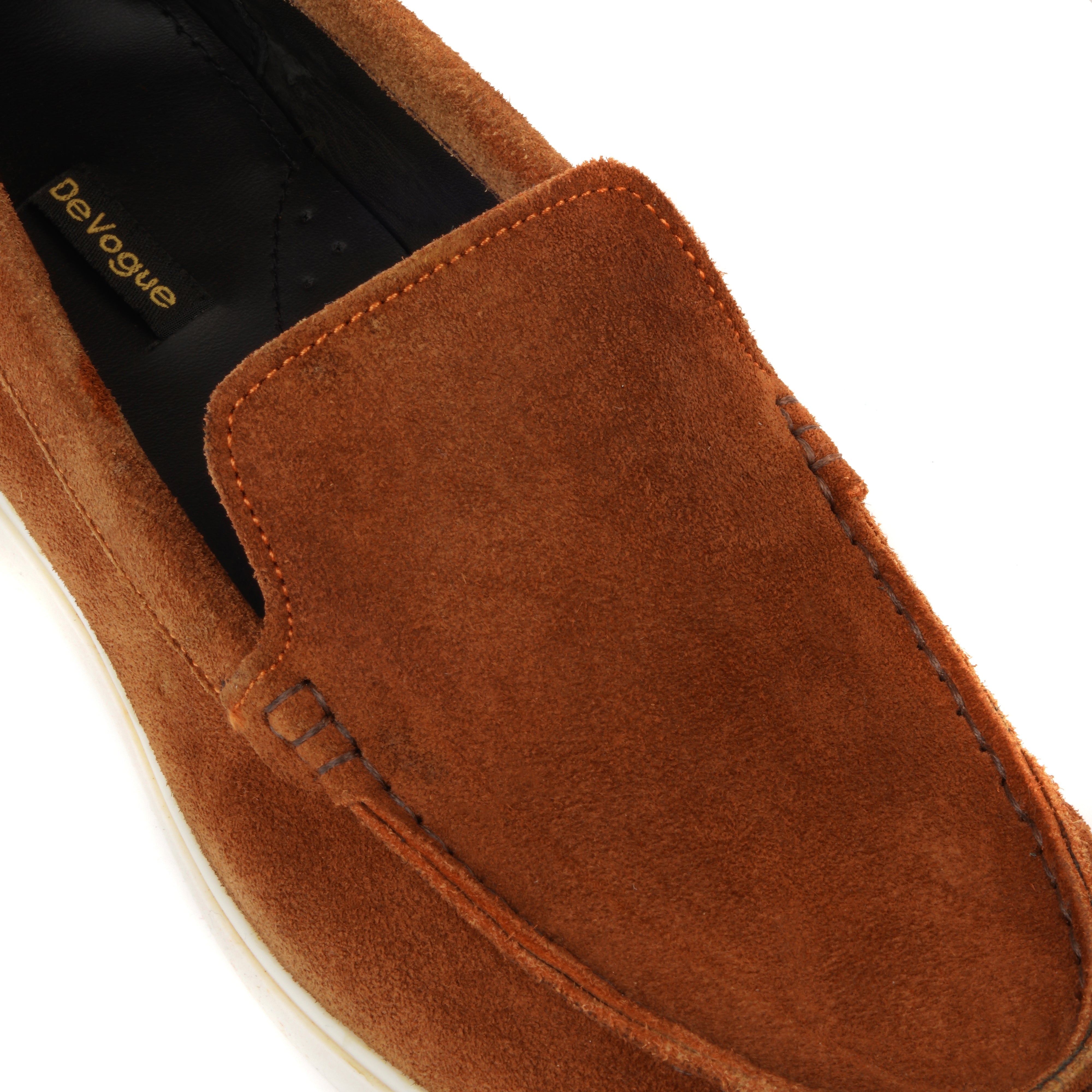 LP-01 Camel loafers with white sole - DeVogue