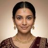 White Kundan Pearl Copper Necklace Set