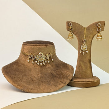Lakshmi Temple South Indian Rajwadi Necklace Set