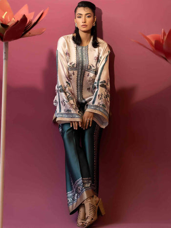 2 PIECE - EMBELLISHED SILK SUIT - Rabazka