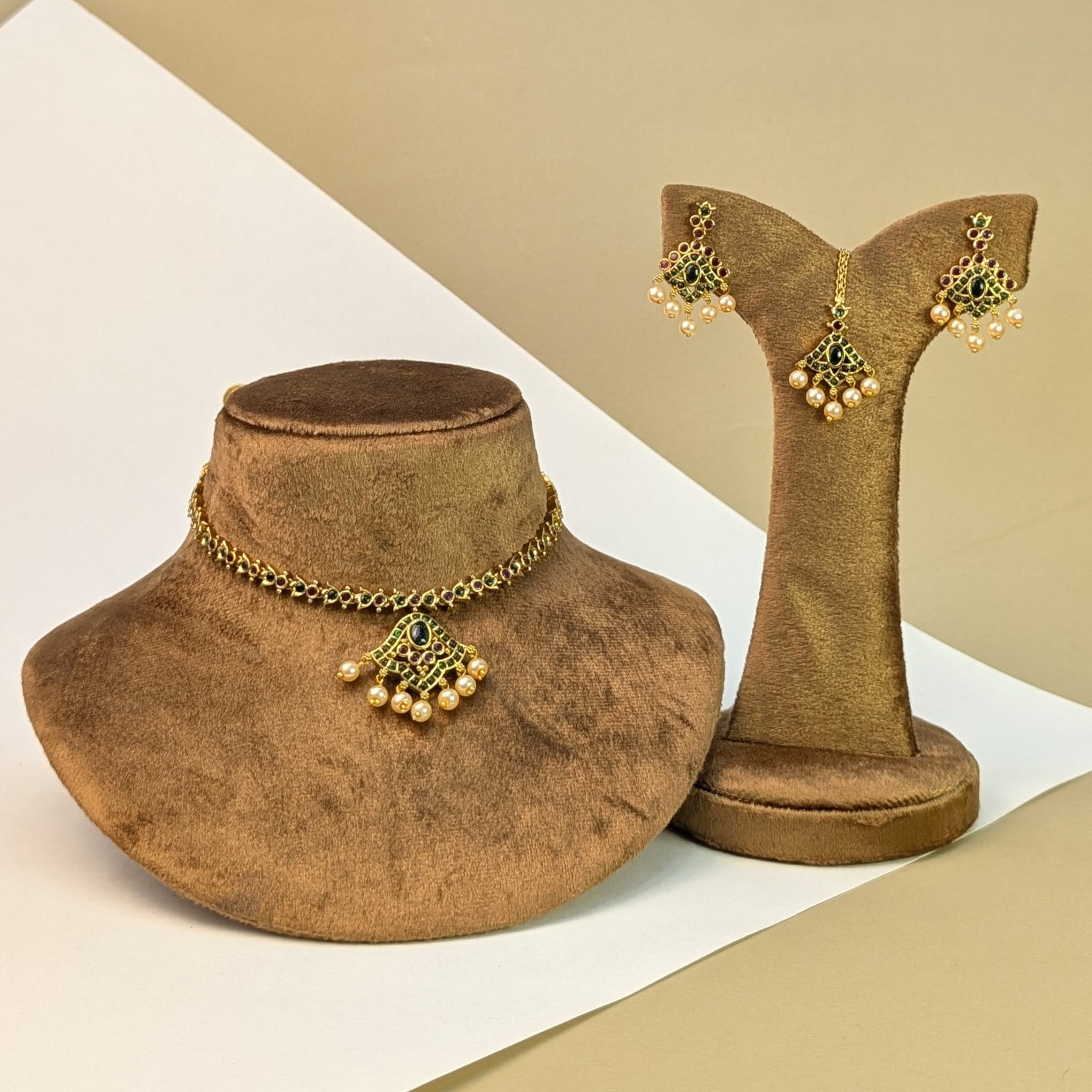 Royal Antique South Indian Rajwadi Necklace Set