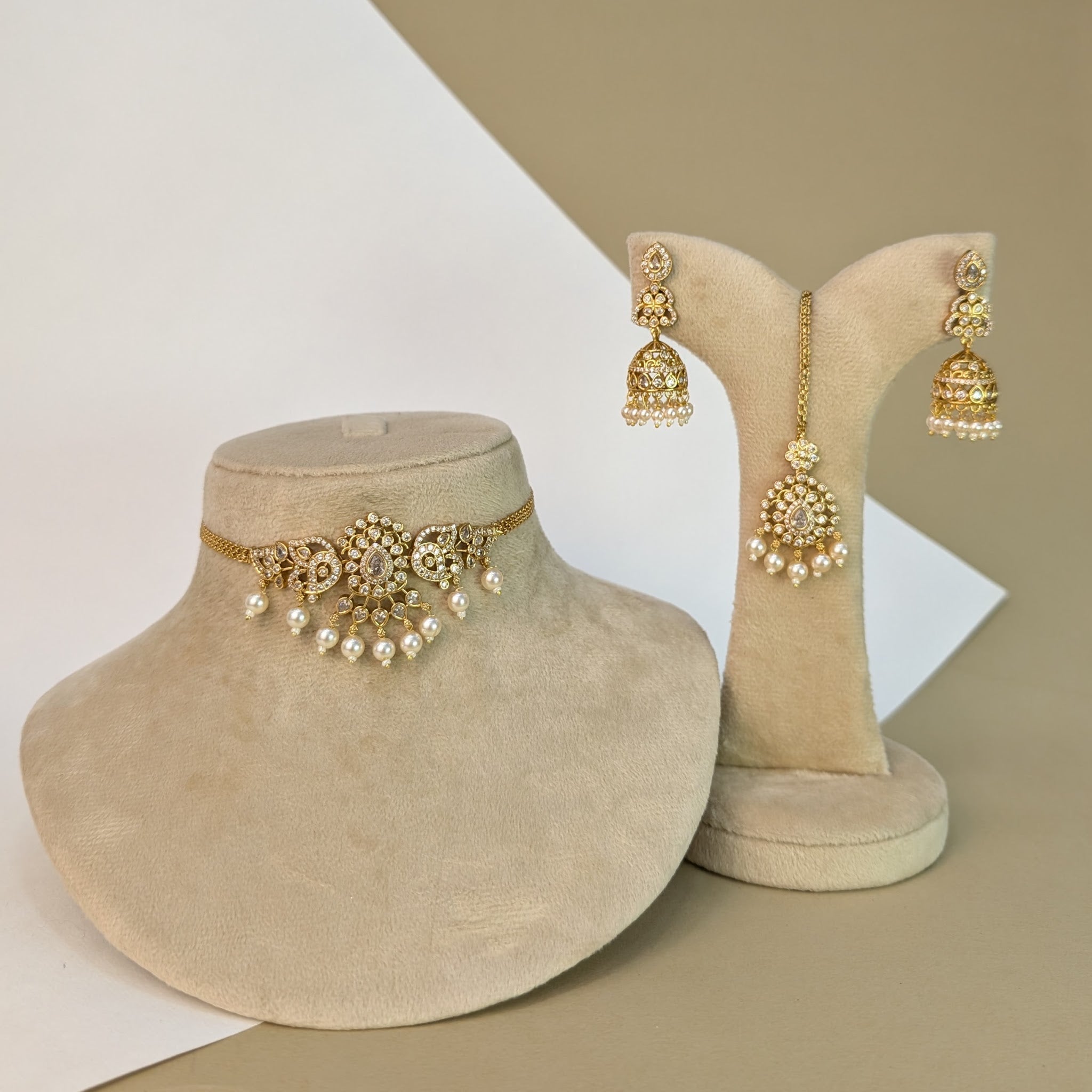 Hamsa Swan South Rajwadi Necklace Set