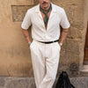Ivory Open-Collar Textured Shirt