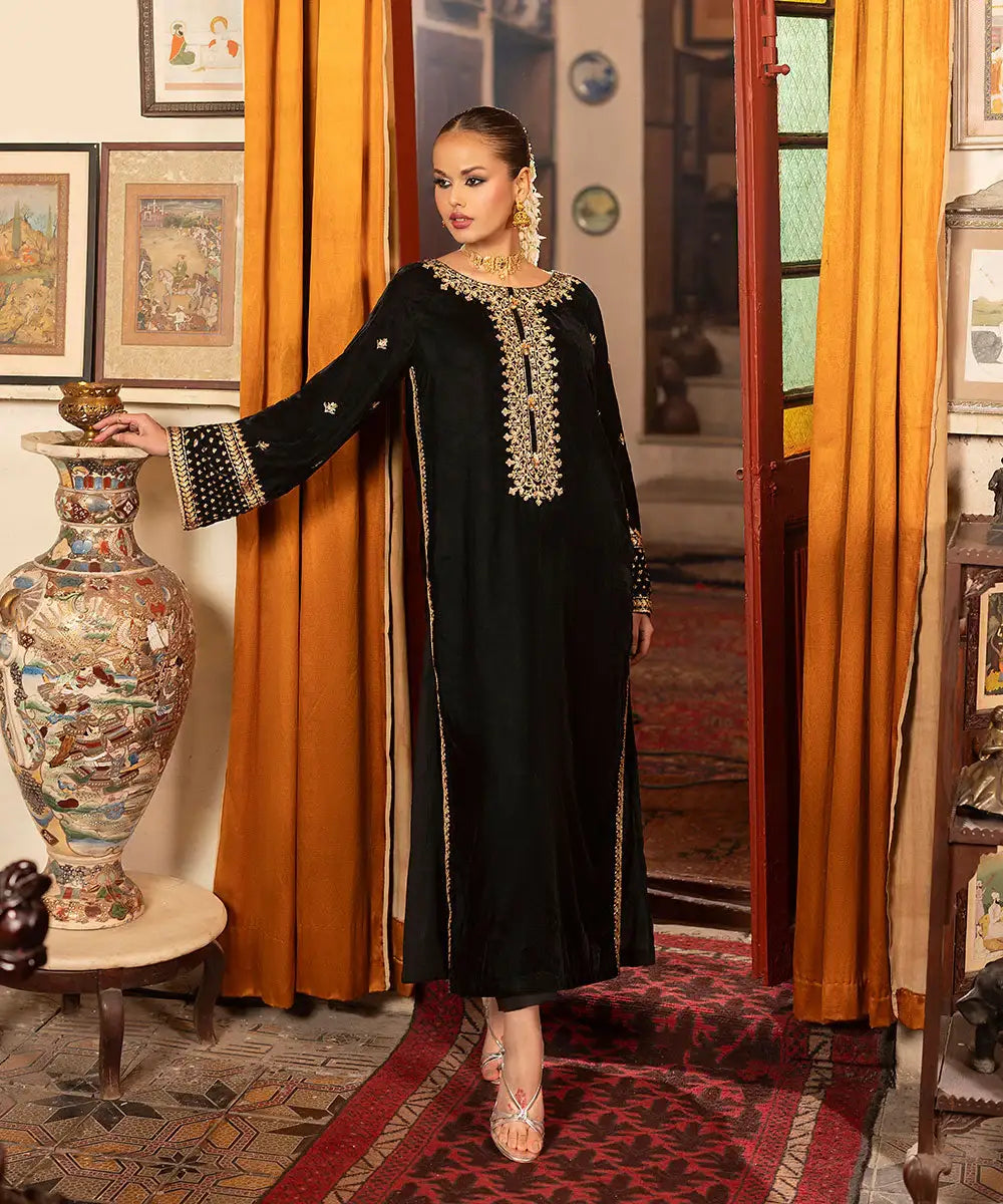 Embroidered Velvet Shirt - Kross Kulture 