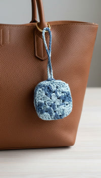 Crochet Square Bag Charm & AirPods Case Accessory Gulyarn
