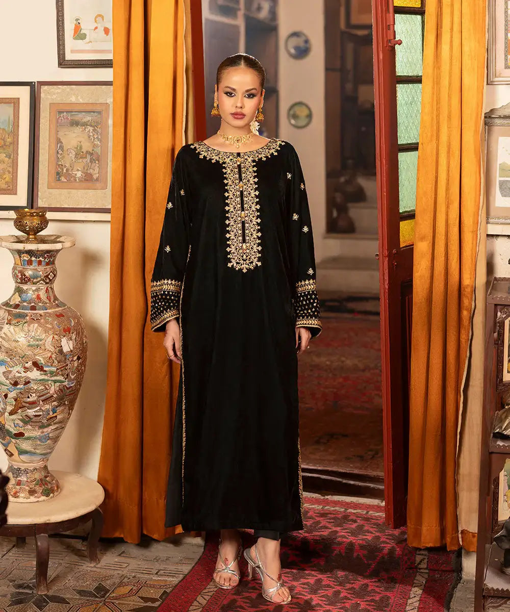 Embroidered Velvet Shirt - Kross Kulture 