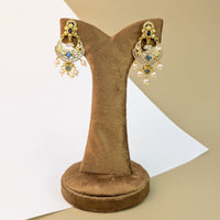 Mayur Feather Stone Earrings