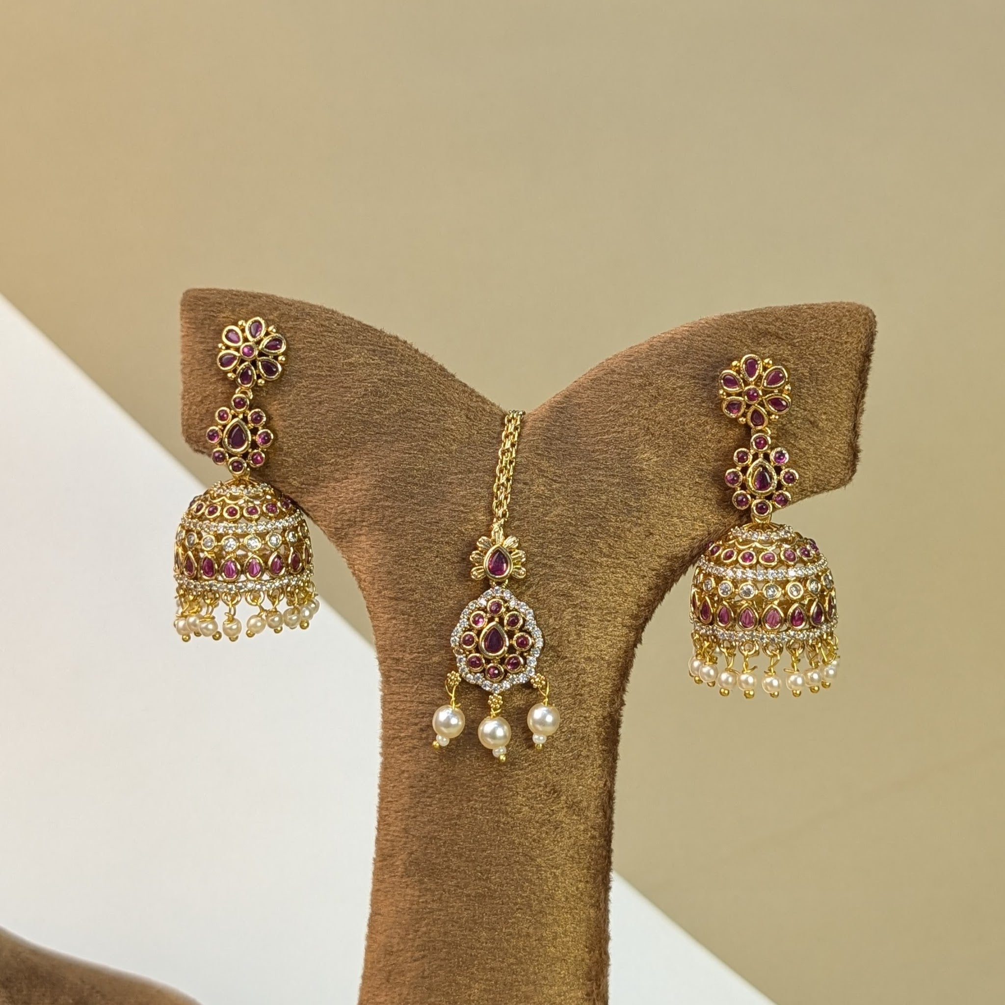 Nagas Temple South Indian Rajwadi Necklace Set