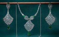 Baguette Emerald Necklace Set