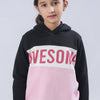 Girls Color Block Hooded Top