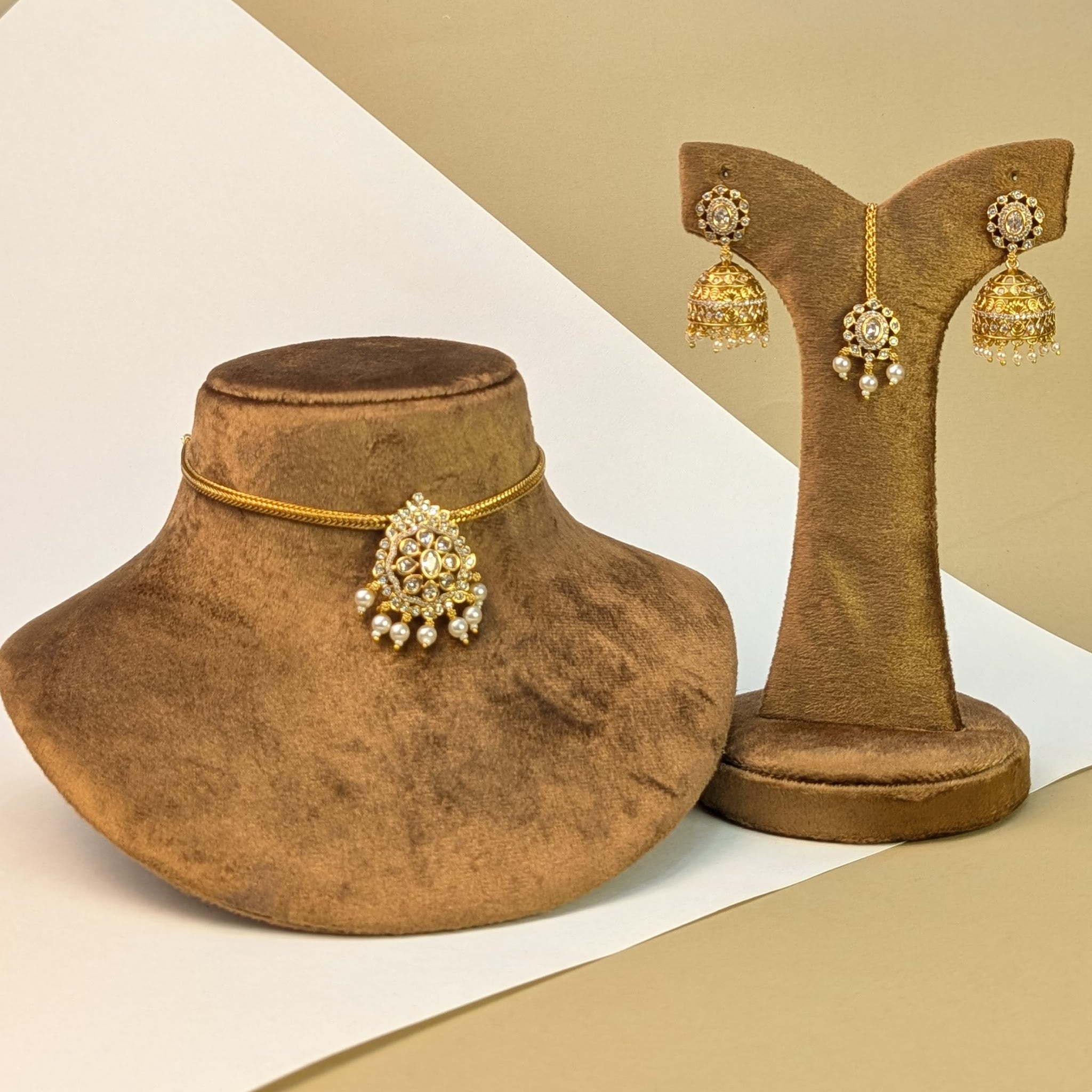 Bridal Choker South Indian Rajwadi Necklace Set