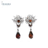 Flower Earrings - Crystal Brown