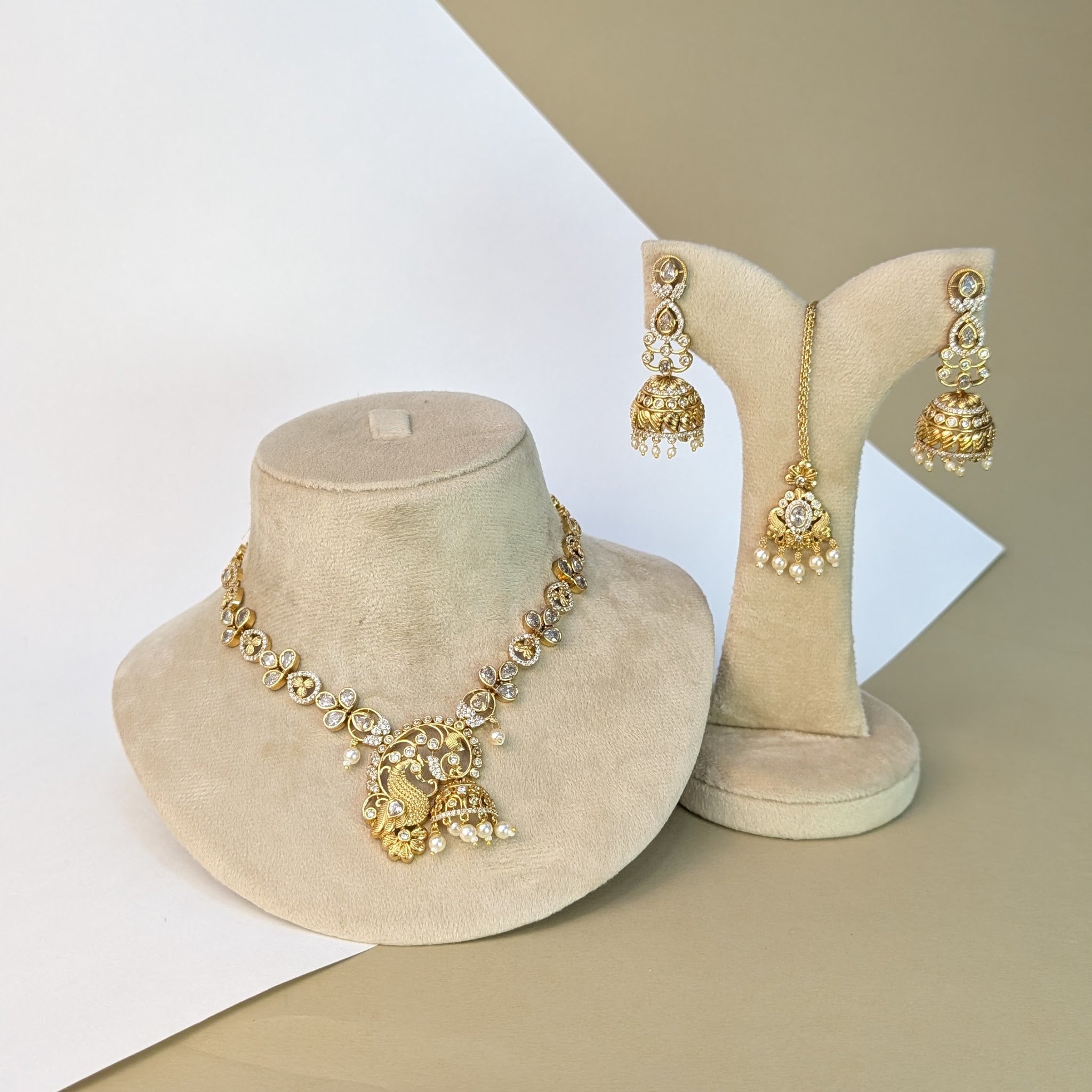 Gandaberunda Eagle South Rajwadi Necklace Set