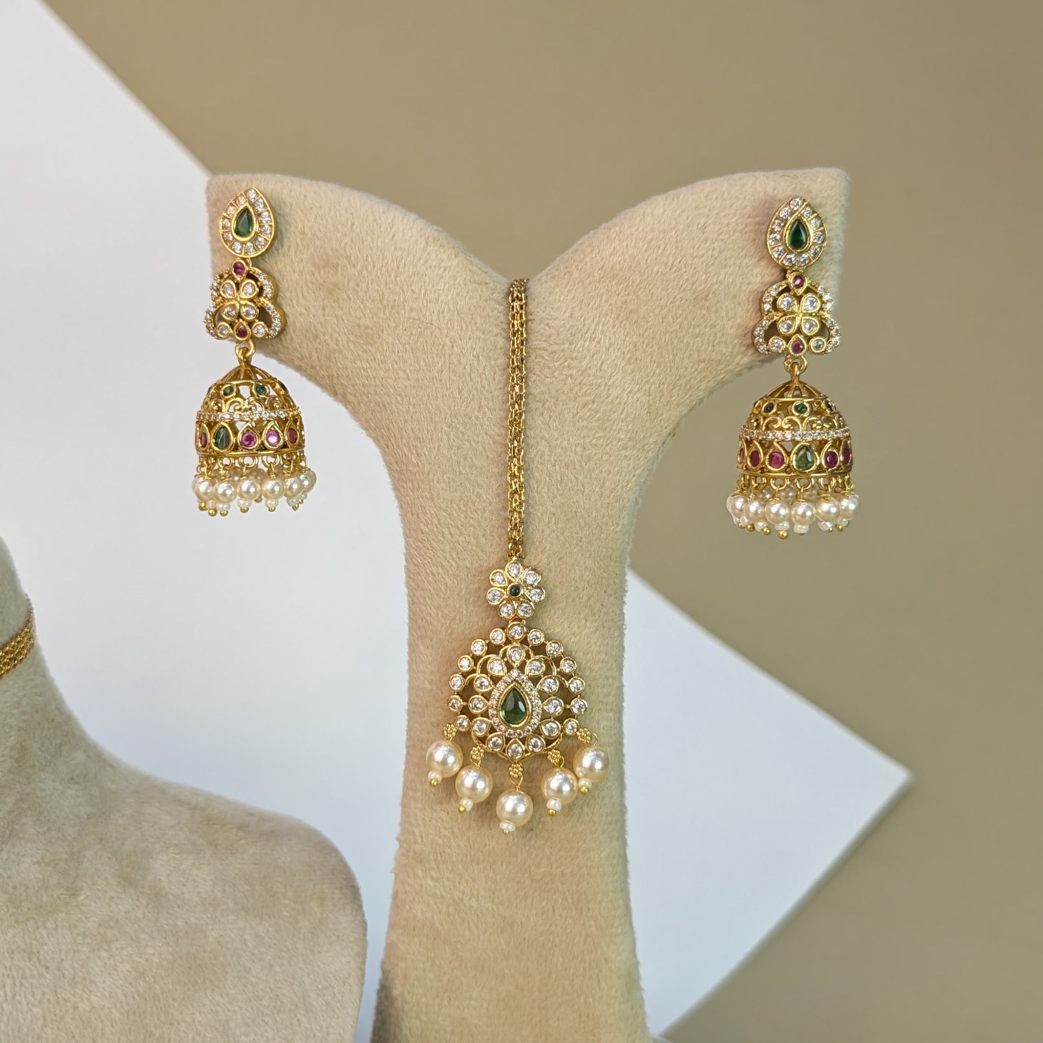 Hamsa Swan South Rajwadi Necklace Set