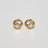 Golden Pearl Motif Hoops