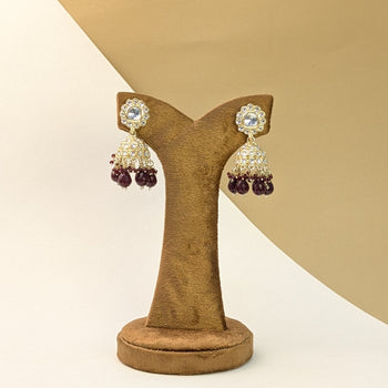 Emerald Drop Kundan Jhumkis