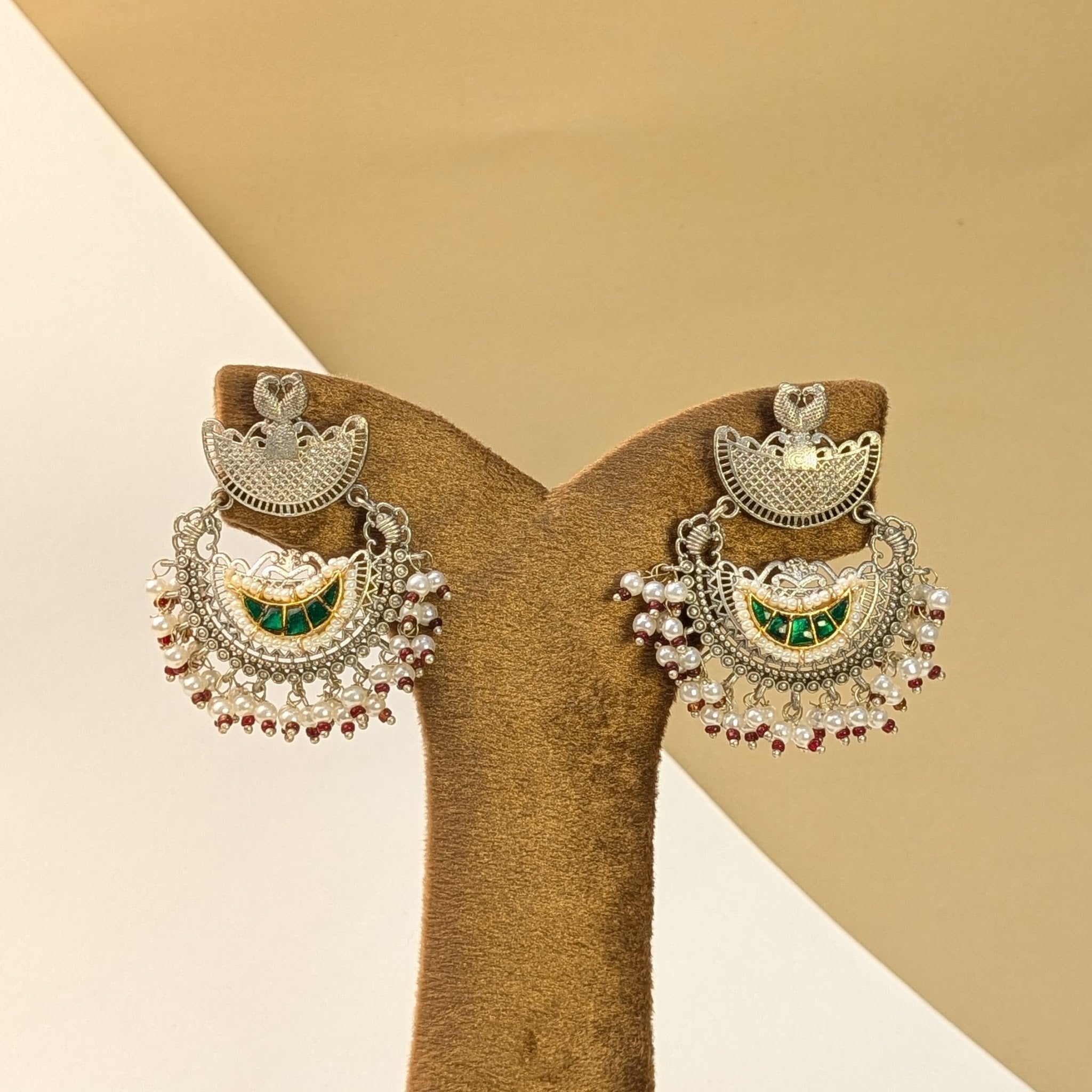 Ruby Peacock Antique Earrings
