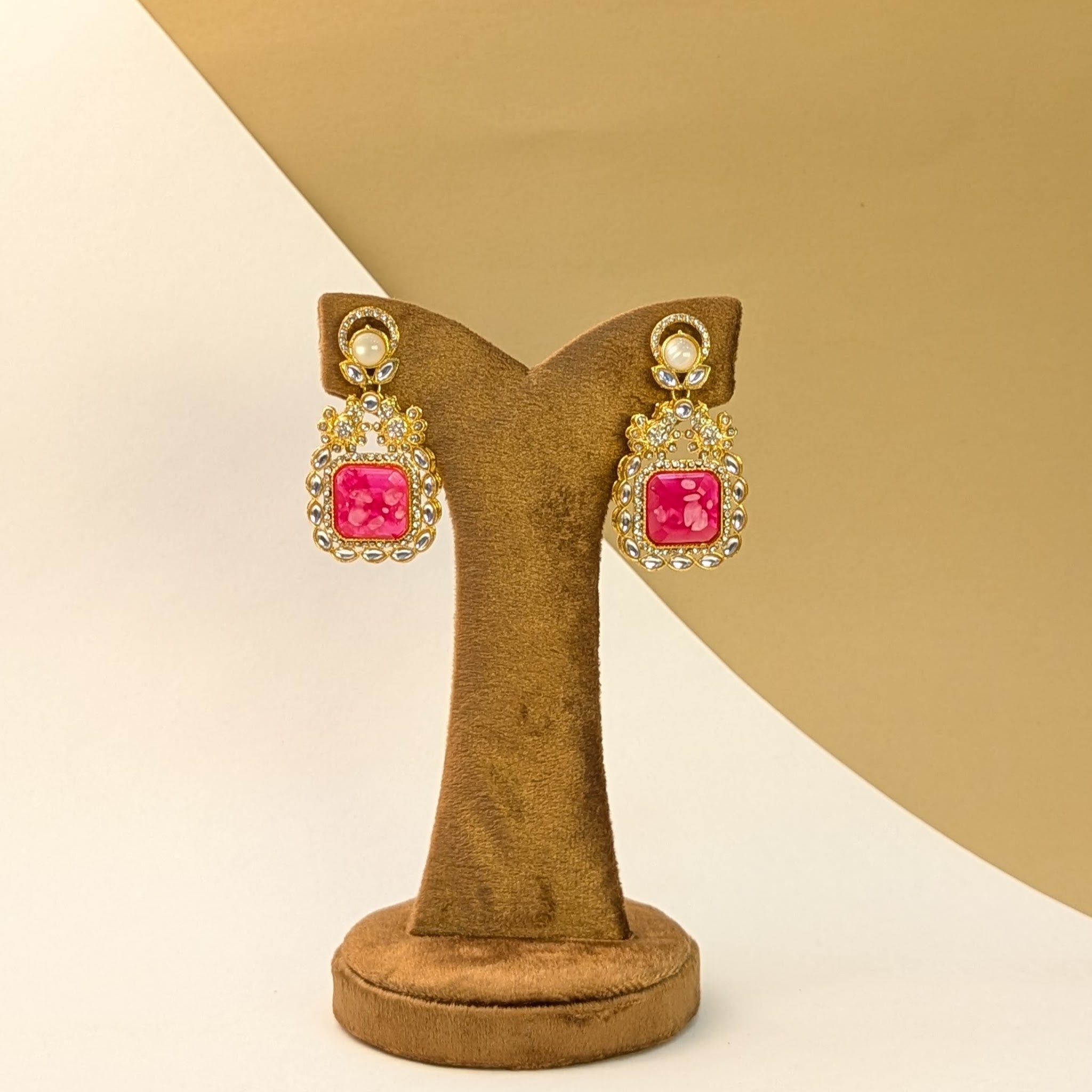 Lotus Kundan Earrings