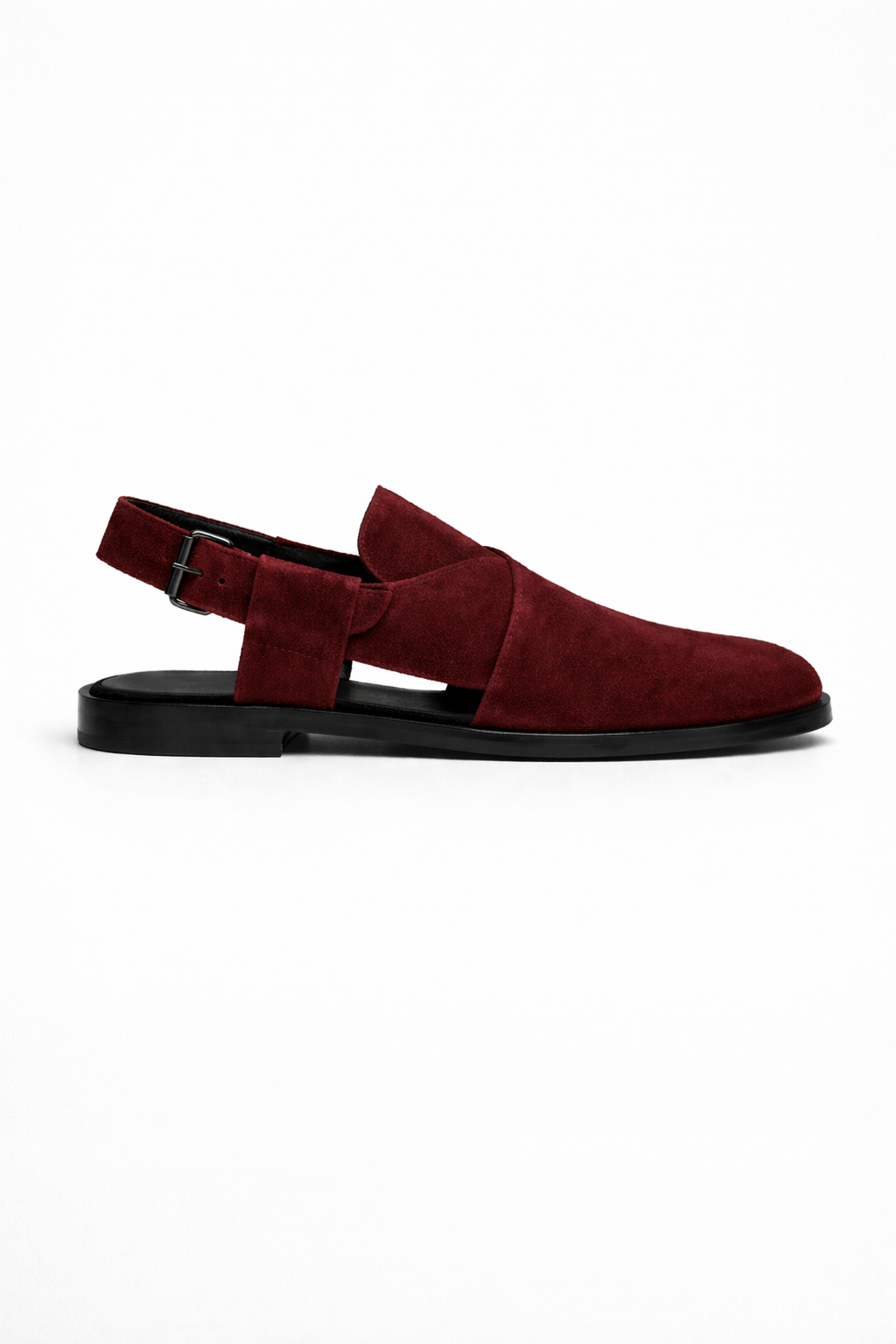 CL-04 Maroon Suede Peshawari Chappal - DeVogue