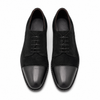 Ry-Black Royal Italian Leather Toe With Suede Formal Laced Shoe