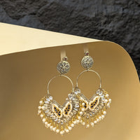 Chandbali Drop Antique Earrings