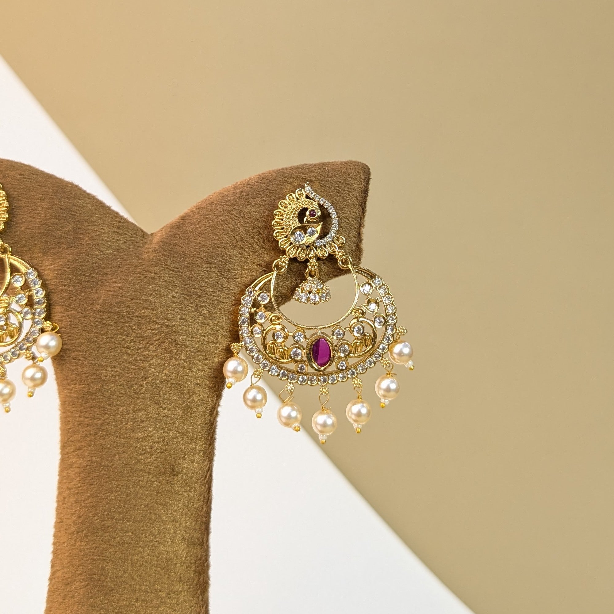 Nagina Halo Stone Earrings