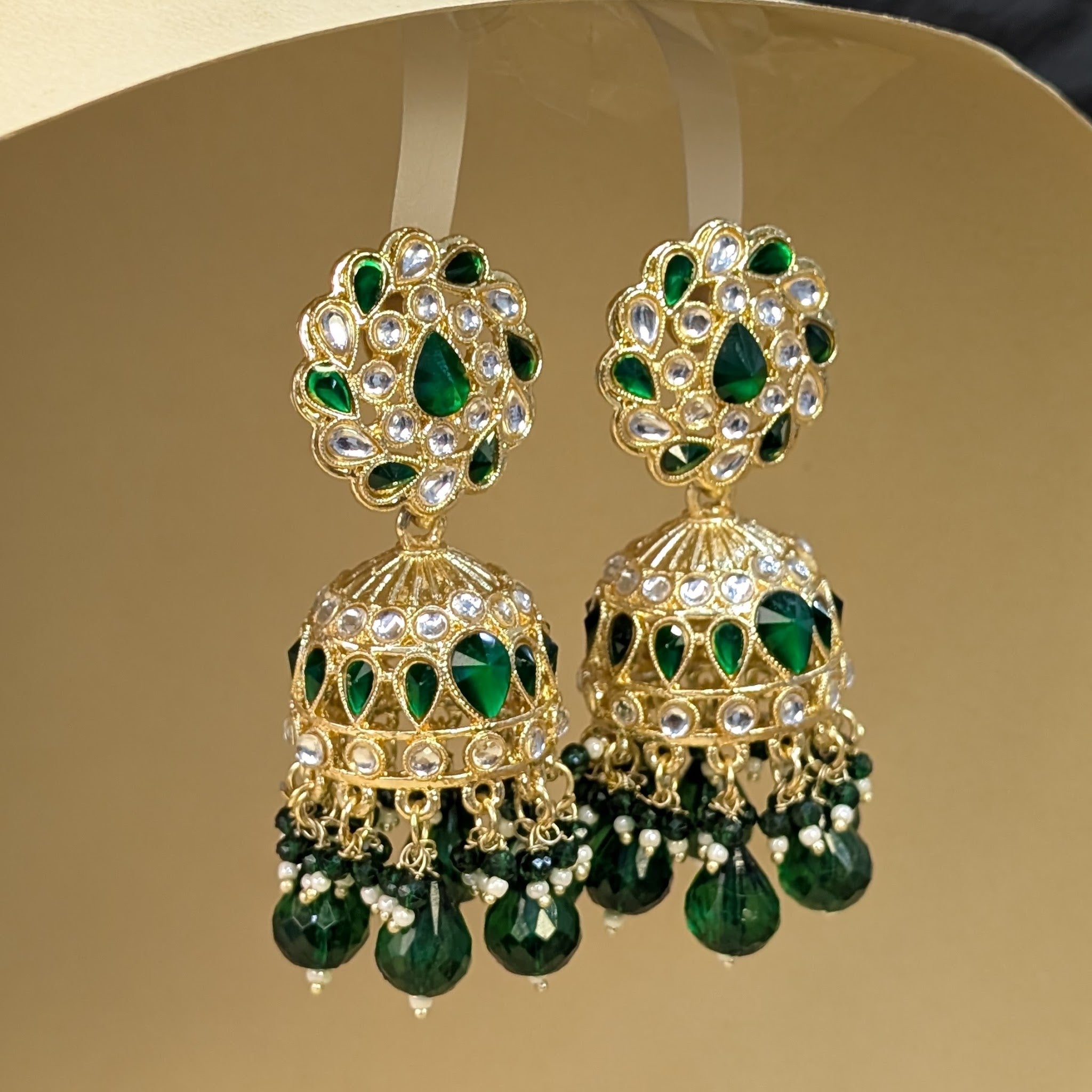 Pearl Drop Kundan Jhumkis