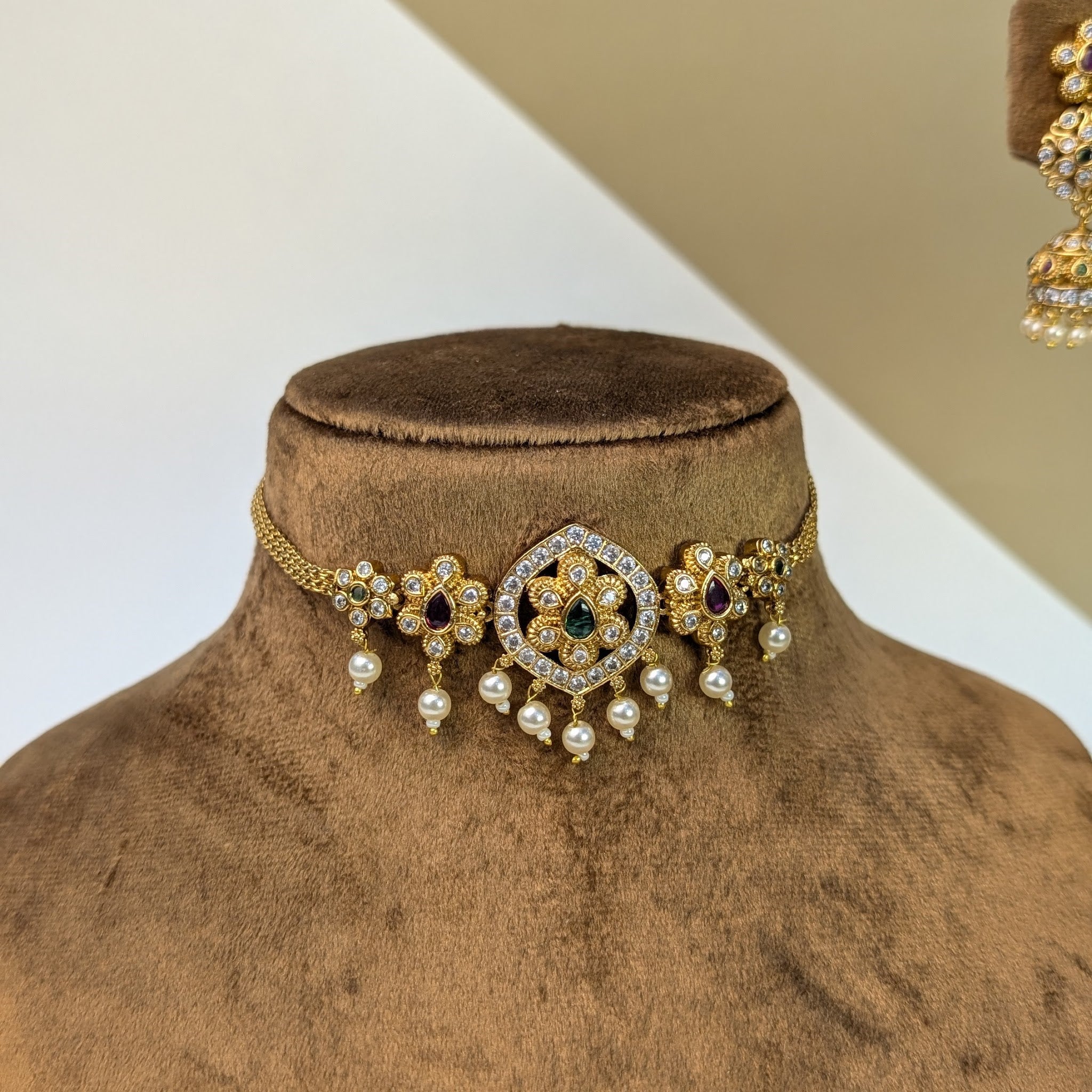 Antique Matte South Indian Rajwadi Necklace Set