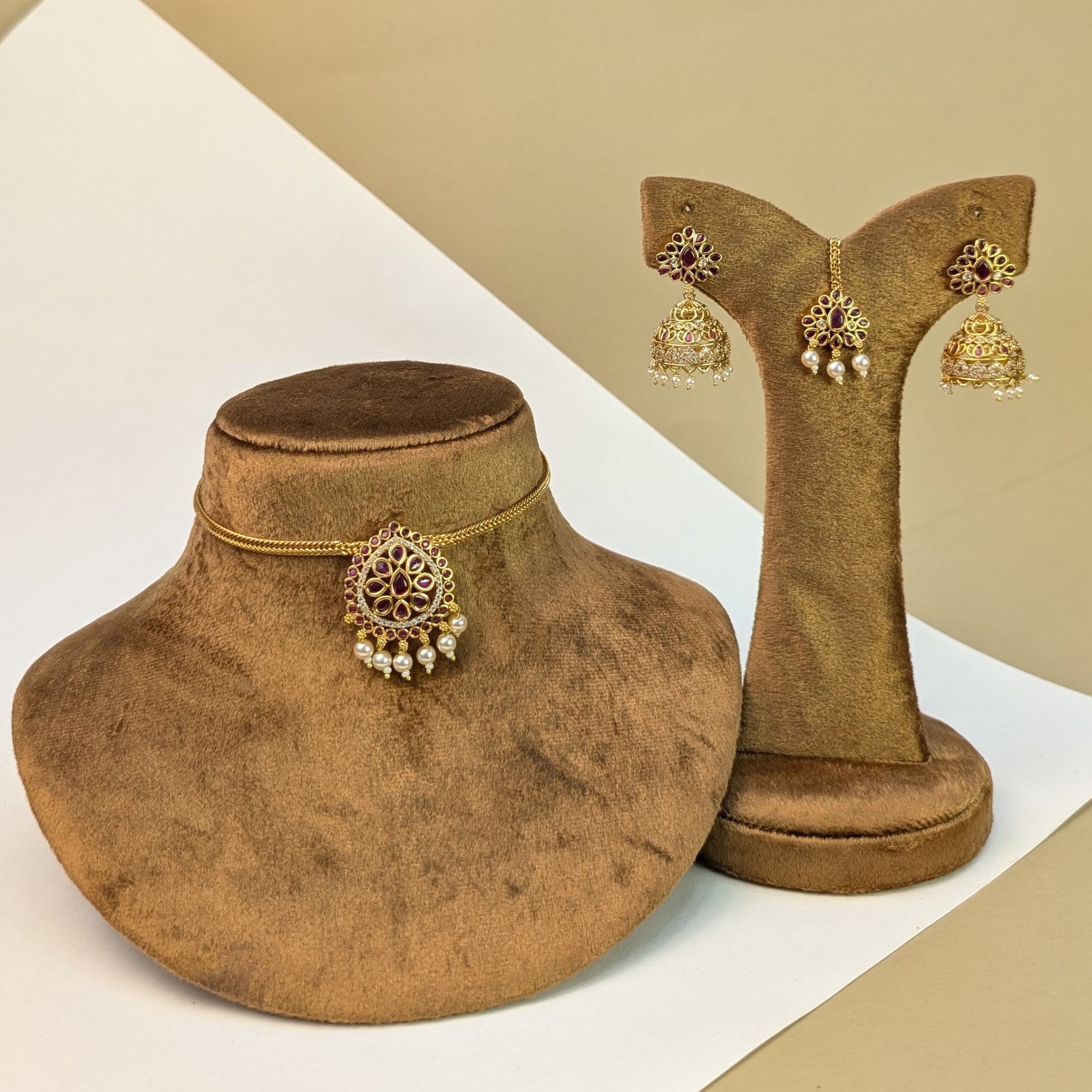 Mango Kemp South Indian Rajwadi Necklace Set