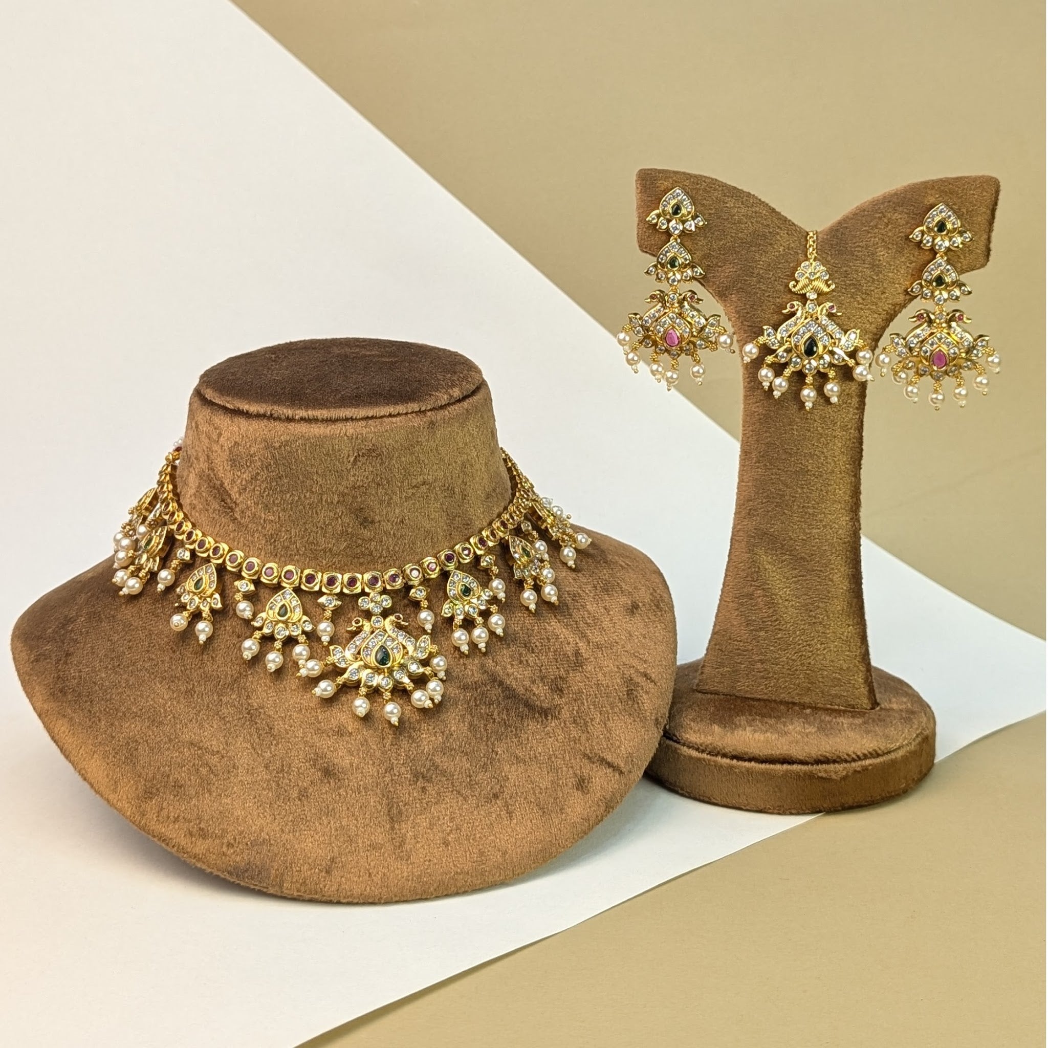 Antique Coin South Indian Rajwadi Necklace Set