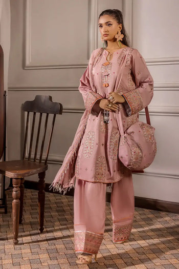 Safwa | Pink Sonata – 3PC Unstitched Suit (FV05) - Mmall