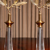 Crystal & Brass Bamboo Leaf Sculptures