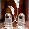 Calla Lily Salt & Pepper Shaker Set with Silver Tray