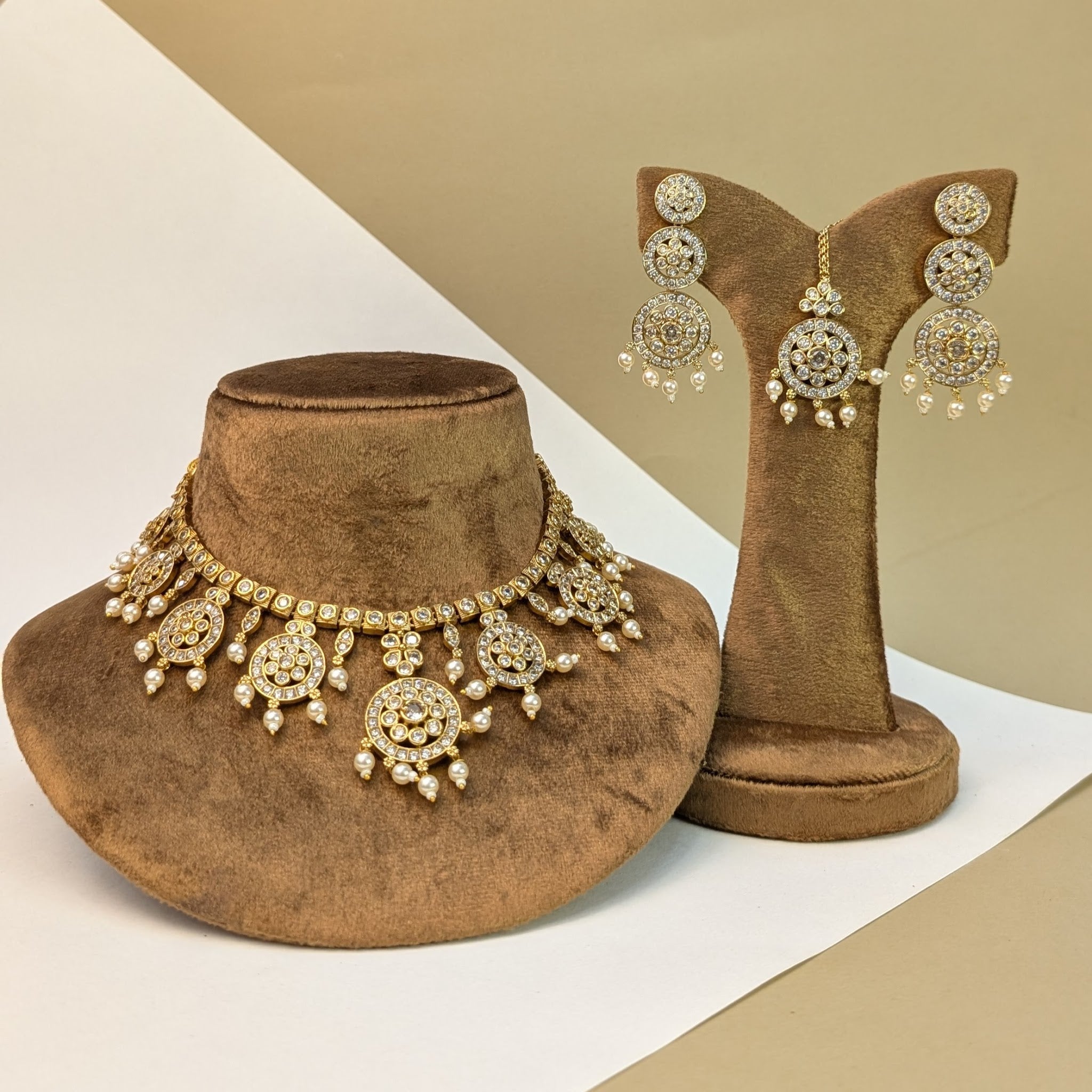 Peacock Bridal South Indian Rajwadi Necklace Set