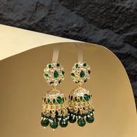 Pearl Drop Kundan Jhumkis